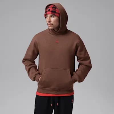 Jordan Brooklyn Men's Pullover Hoodie Fauna Brown/University Red [Fauna Brown/University Red, Front pocket, Machine wash]
