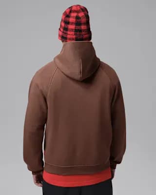 Jordan Brooklyn Men's Pullover Hoodie Fauna Brown/University Red [Fauna Brown/University Red, Front pocket, Machine wash]