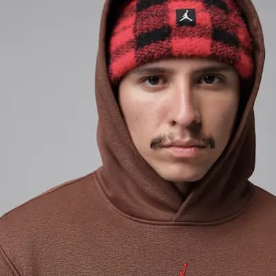 Jordan Brooklyn Men's Pullover Hoodie Fauna Brown/University Red [Fauna Brown/University Red, Front pocket, Machine wash]