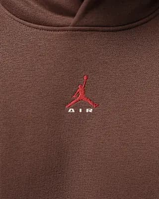 Jordan Brooklyn Men's Pullover Hoodie Fauna Brown/University Red [Fauna Brown/University Red, Front pocket, Machine wash]