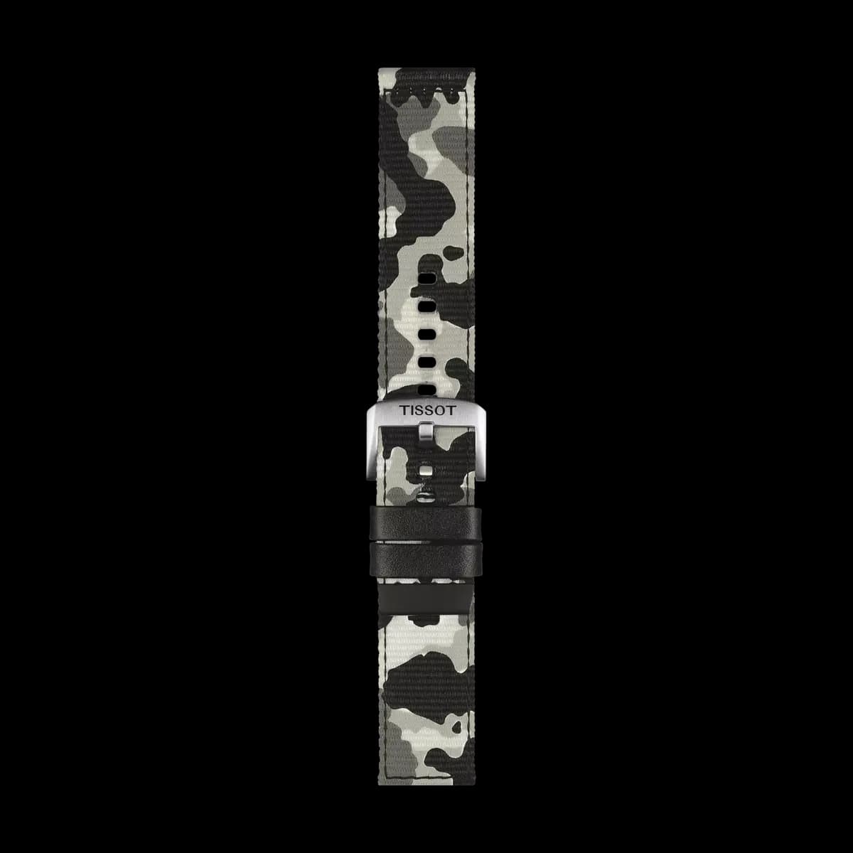 Tissot Official Khaki Textile Strap Lugs 22 mm [Stainless steel, White, 22.00]
