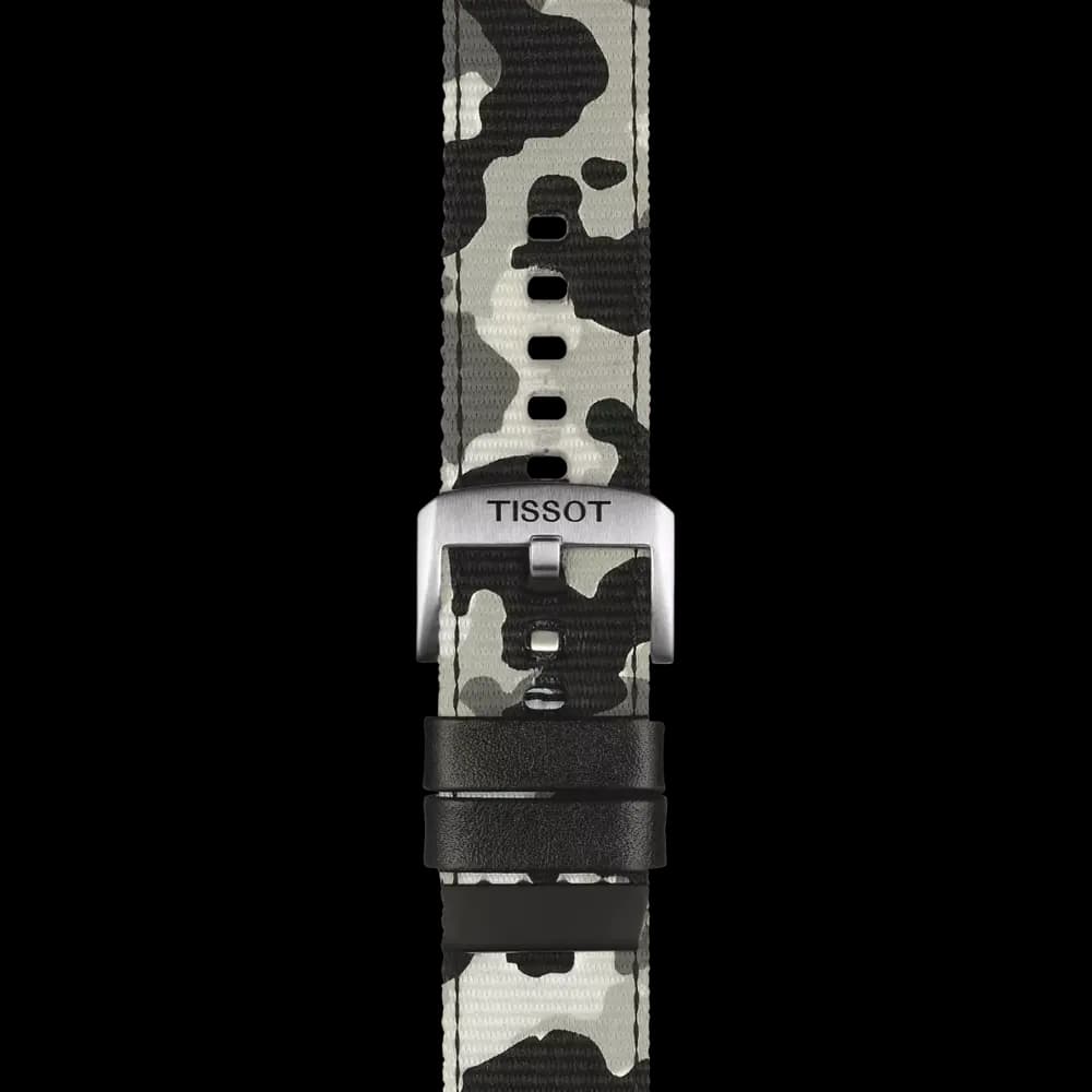 Tissot Official Khaki Textile Strap Lugs 22 mm [Stainless steel, White, 22.00]