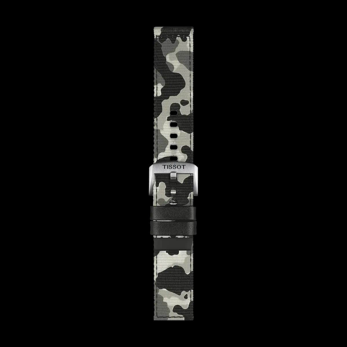 Tissot Official Khaki Textile Strap Lugs 22 mm [Stainless steel, White, 22.00]