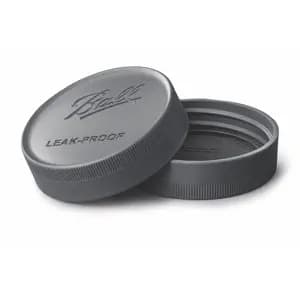 Ball 6pc Reusable Wide Mouth Food Storage Lids Gray [Number of Pieces 6, Dimensions (Overall) 4.7 Inches (H) x 3.71 Inches (W) x .36 I, Weight .41 Pounds, Lid Material Plastic]