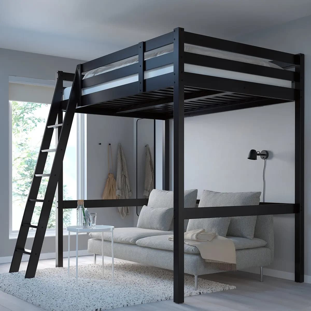 IKEA STORÅ Loft bed frame, black [Width 57 7/8 ", Height 84 1/4 ", Length 79 7/8 "]