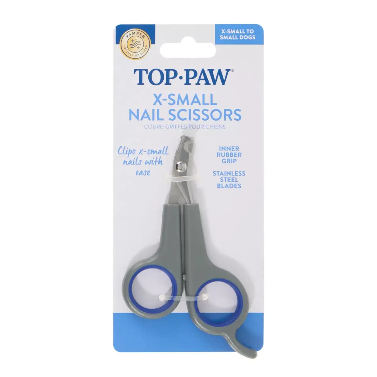 Top Paw® X-Small Pet Nail Clipper, for Small Pet [Brand Top Paw, Includes 1 Clipper, Intended Pet(s) X-Small - Small Dogs, Color Blue, Grey, Silver]