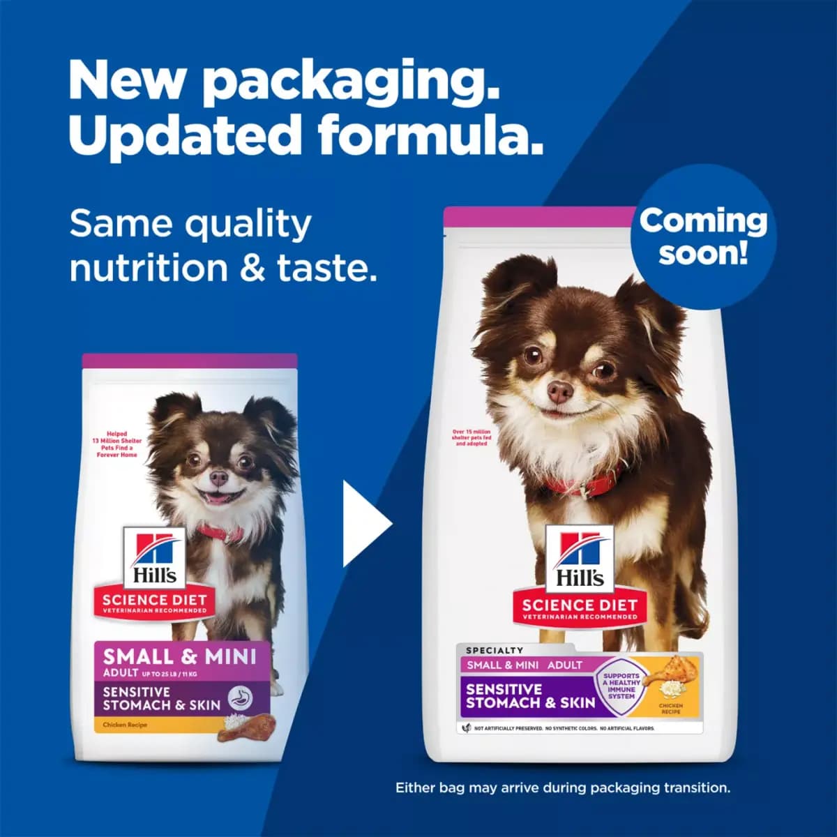 Hill's® Science Diet® Sensitive Stomach & Skin Small & Mini Adult Dog Dry Food - Chicken & Rice [Species Canine, Brand Science Diet, Food Type Small kibble, Breed Size Canine|Adult