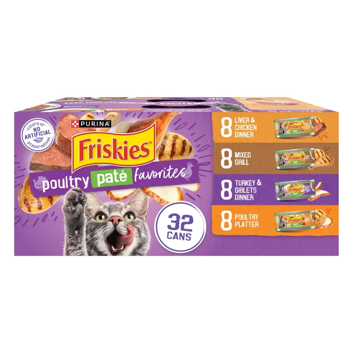 Friskies Pate Friskies® Poultry Pate Adult Cat Wet Food - Variety Pack, 5.5 Oz, 32 Count [Features & Benefits Four delicious Friskies cat food flavors, Item Number 5237486, Brand F