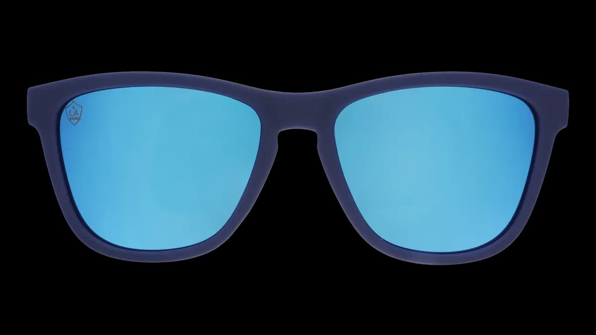 goodr Angeleno Navy and Yellow [UV400, reflective lenses, premium polymer]