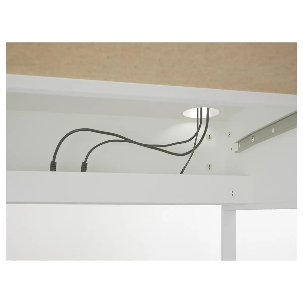 IKEA MICKE Desk, white 55 7/8x19 5/8 " [Max. load 110 lb, Maximum load/drawer 7 lb, Width 55 7/8 "]