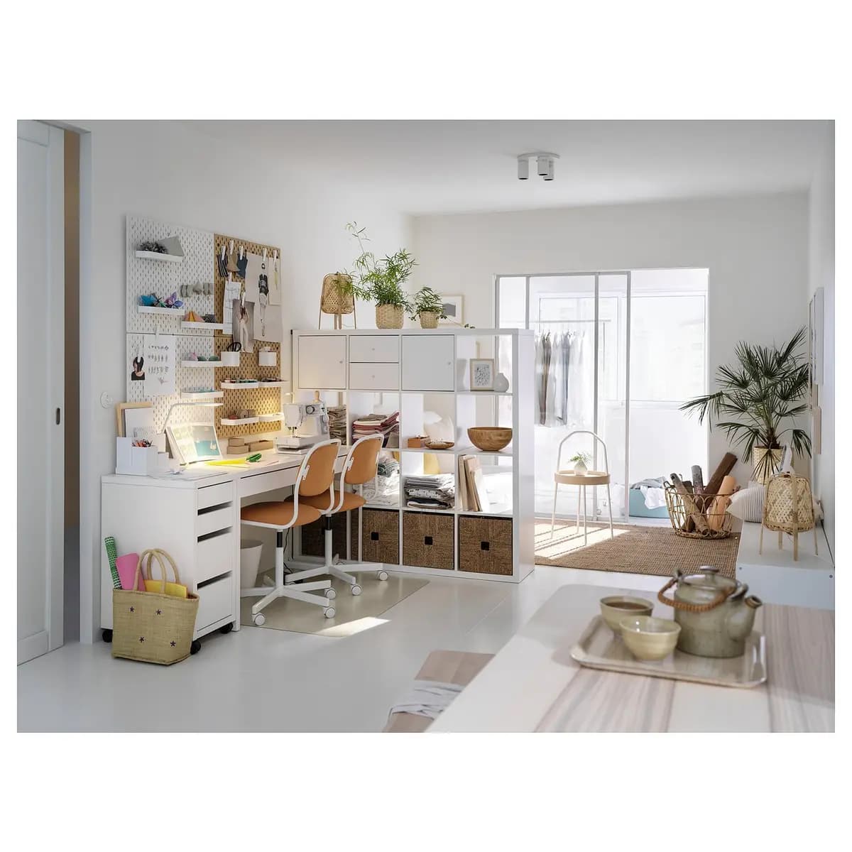 IKEA MICKE Desk, white 55 7/8x19 5/8 " [Max. load 110 lb, Maximum load/drawer 7 lb, Width 55 7/8 "]