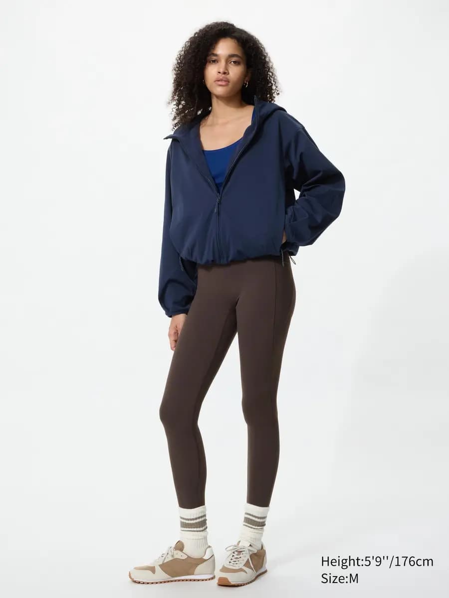 Uniqlo Windproof Fleece Reversible Full-Zip Hoodie Navy [Face: 100% Polyester/ Back: 100% Polyester, Imported, Reversible design.]