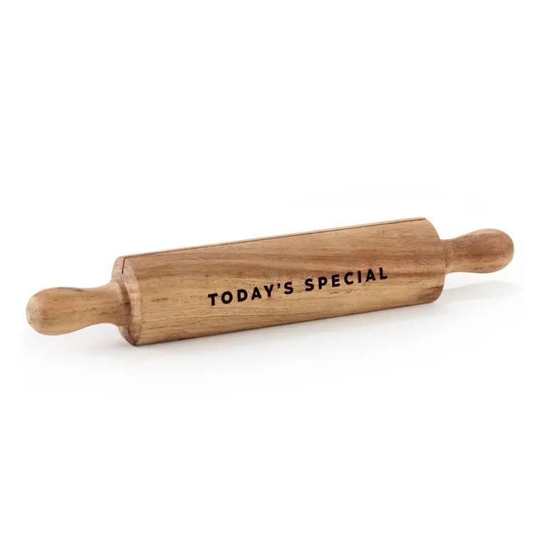 Rolling Pin Recipe Card Holder [Message Today's Special, Dimensions 10.25'' W x 1.5'' H x 1.75'' D, Material Wood., Count 1]