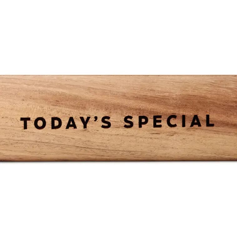 Rolling Pin Recipe Card Holder [Message Today's Special, Dimensions 10.25'' W x 1.5'' H x 1.75'' D, Material Wood., Count 1]