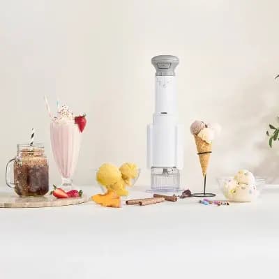 Cuisinart FastFreeze 5-in-1 Ice Cream, Sorbet, Milkshakes, Slushies and Mix-In Frozen Dessert Maker, Includes 3 Mixing Cups with Lids ICE-FD10 [250 Watts, Plastic, 4.3 Pounds]