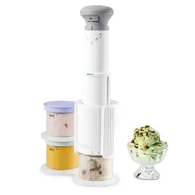 Cuisinart FastFreeze 5-in-1 Ice Cream, Sorbet, Milkshakes, Slushies and Mix-In Frozen Dessert Maker, Includes 3 Mixing Cups with Lids ICE-FD10 [250 Watts, Plastic, 4.3 Pounds]