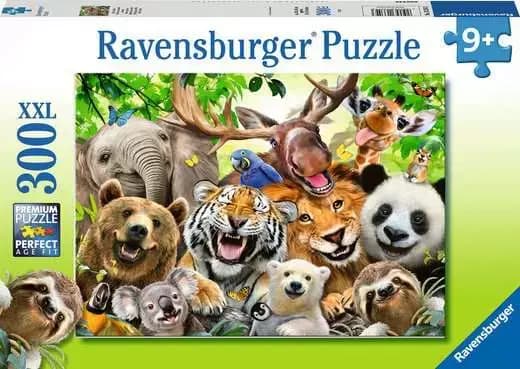 Ravensburger Children’s Jigsaw Puzzle Exotic Animals Selfie - 300 XXL Pieces Puzzle [300 XXL, ages 9 +]