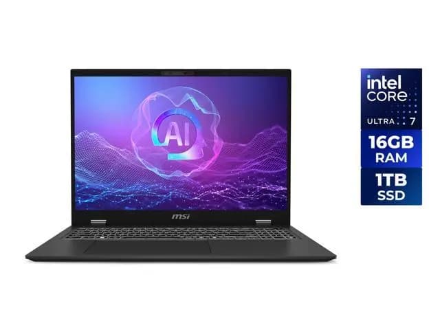 MSI Prestige 16.0" Intel Core Ultra 7 256V 16GB LPDDR5X Memory LPDDR5X-8533 1TB NVMe SSD Windows 11 Home Prestige 16 AI+ [Intel Core Ultra 7 256V, 16GB LPDDR5X Memory / 1TB NVMe SS