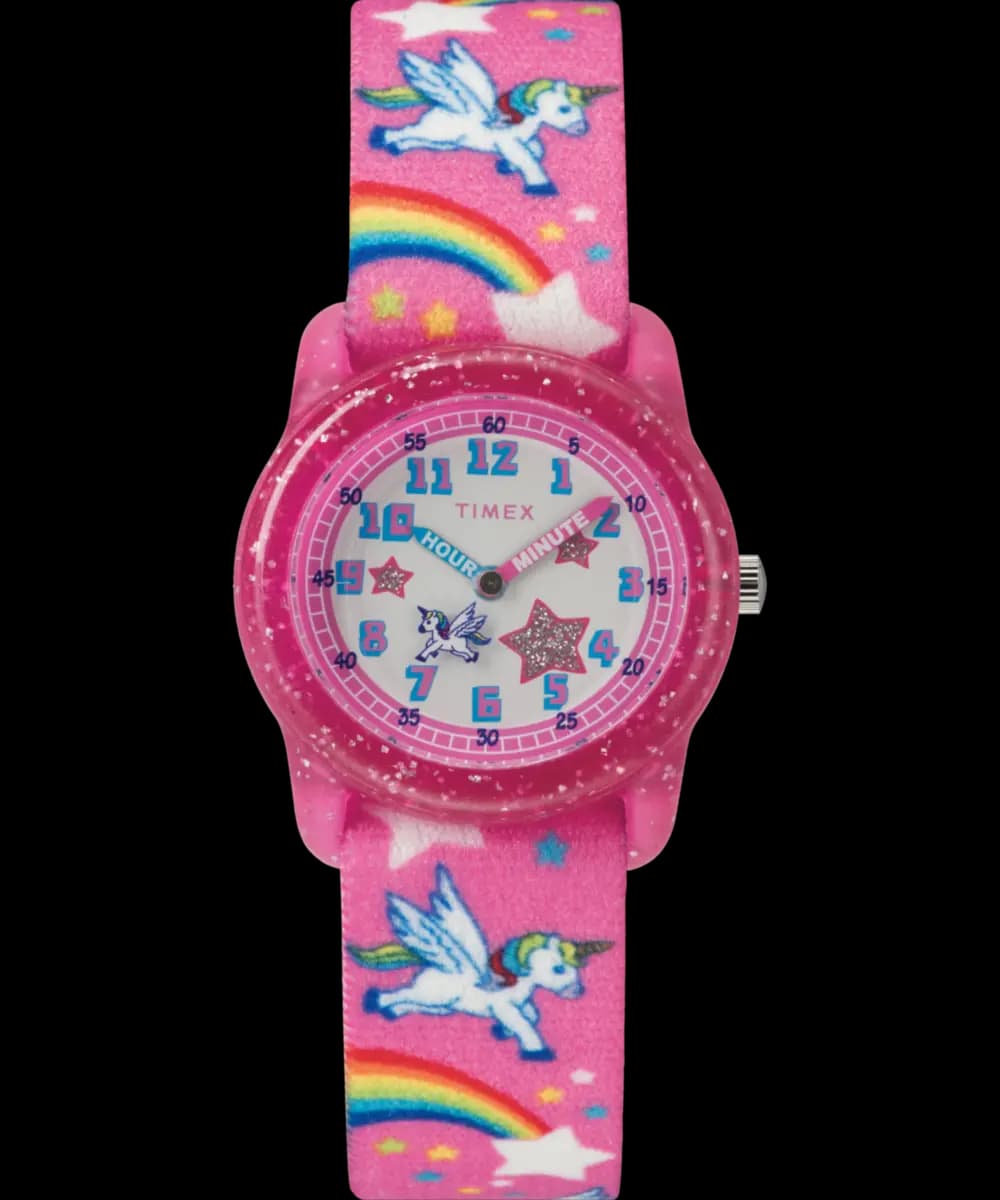 Timex Time Machines 29mm Rainbow Unicorn Pink Elastic Fabric Kids [Resin, 29 mm]