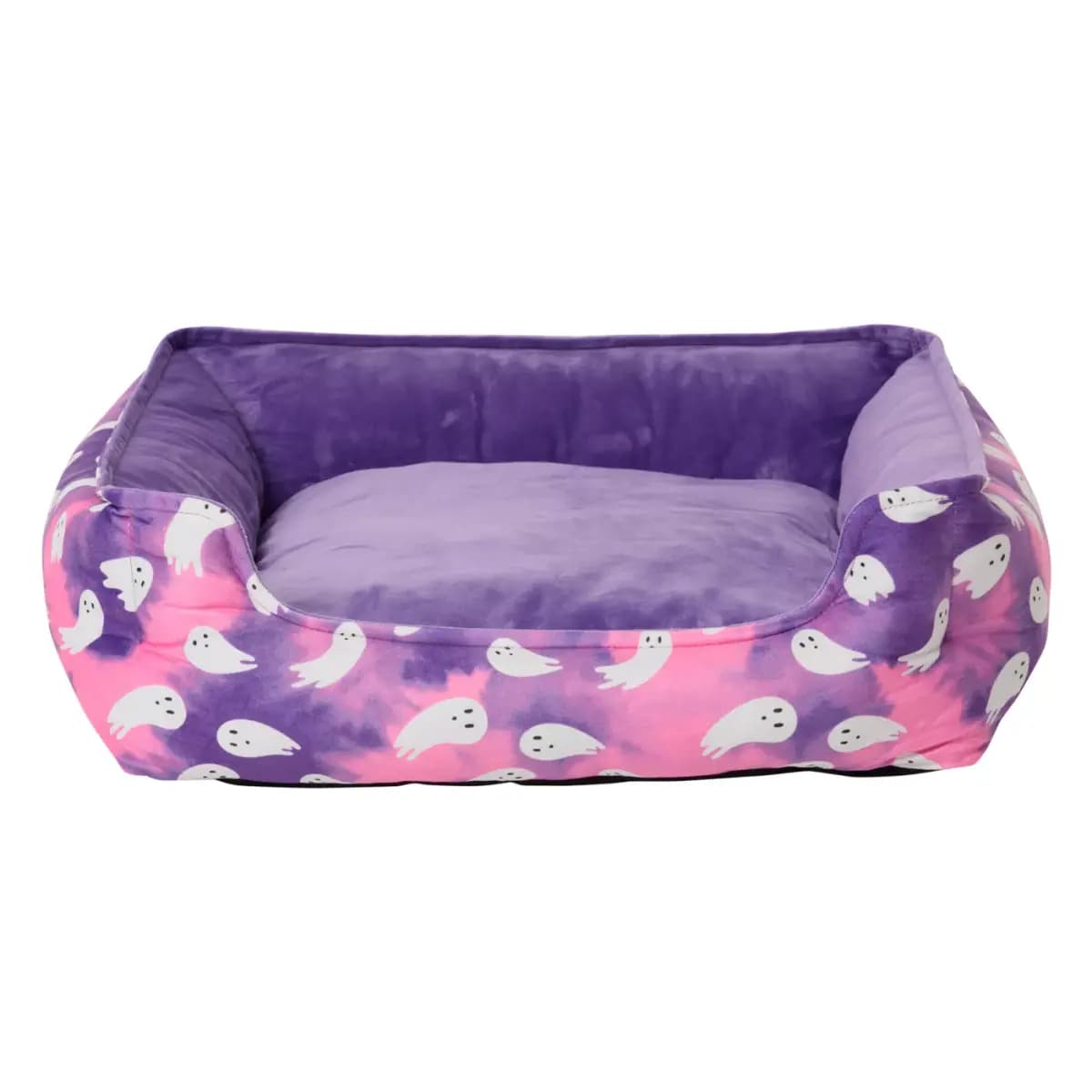 Thrills & Chills® Halloween Ghost Cuddler Dog Bed, ONESIZE 18 IN L X 20 IN W [Brand Thrills & Chills®, Includes 1 Bed, Color Purple, White & Pink, Dimensions 18 IN L X 20 IN W X 6.