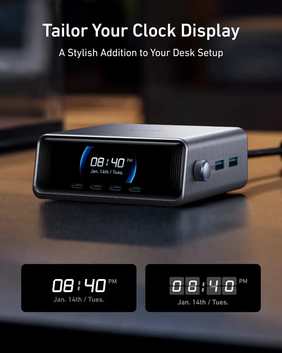 Anker Prime Charger (250W, 6 Ports, GaNPrime) [250W, 100-240V~, 3.5A, 50-60Hz, Two Ports in Use: Up to 240.0W Max.]