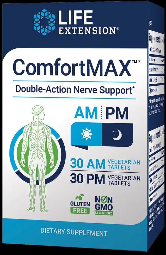 Life Extension ComfortMAX 60 mg [1 AM vegetarian tablet (white), 60 mg, 600 mg]