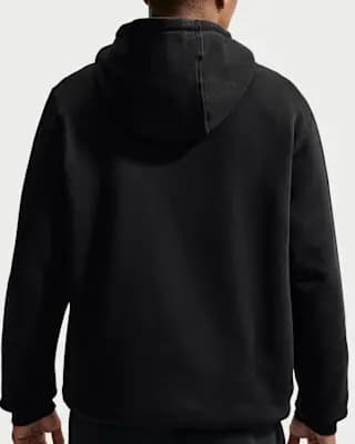 Nike Club Men's Pullover Fleece Hoodie Black/Black/White [Body: 67-81% cotton/19-33% polyester, Machine wash, XXS-4XL Short]