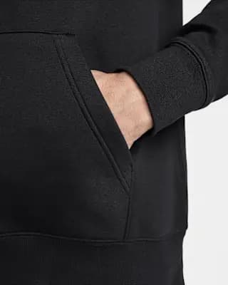 Nike Club Men's Pullover Fleece Hoodie Black/Black/White [Body: 67-81% cotton/19-33% polyester, Machine wash, XXS-4XL Short]