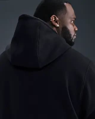Nike Club Men's Pullover Fleece Hoodie Black/Black/White [Body: 67-81% cotton/19-33% polyester, Machine wash, XXS-4XL Short]