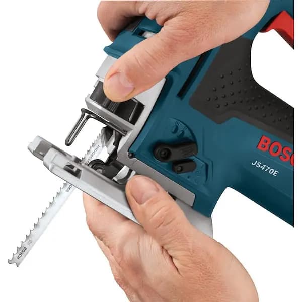 Bosch 7.0 Amp Top-Handle Jig Saw, JS470E [Amperage (A): 7 A, Bevel Capacity (degrees): 45 °, Color Family: Blue]