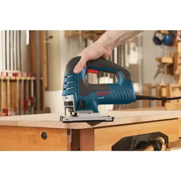 Bosch 7.0 Amp Top-Handle Jig Saw, JS470E [Amperage (A): 7 A, Bevel Capacity (degrees): 45 °, Color Family: Blue]