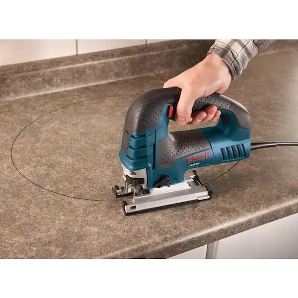 Bosch 7.0 Amp Top-Handle Jig Saw, JS470E [Amperage (A): 7 A, Bevel Capacity (degrees): 45 °, Color Family: Blue]