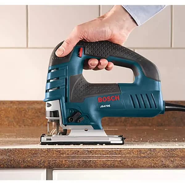 Bosch 7.0 Amp Top-Handle Jig Saw, JS470E [Amperage (A): 7 A, Bevel Capacity (degrees): 45 °, Color Family: Blue]