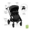Evenflo Transformer Stroller and Wagon - Pitch Black [Dimensions (Overall) 41.5 Inches (H) x 24.5 Inches (W) x 38.2, Weight 30.7 Pounds, Holds up to 55 Pounds, Dimensions (Collapse