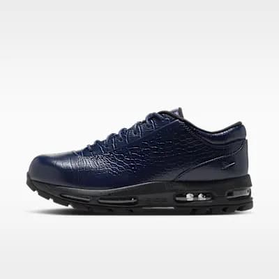 Nike Air Max Goadome Low Men's Shoes Midnight Navy/Midnight Navy/Black [Midnight Navy/Midnight Navy/Black, Full-grain leather upper softens with wear., Max Air unit provides lightw