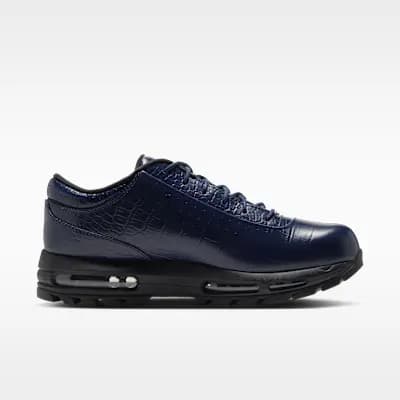 Nike Air Max Goadome Low Men's Shoes Midnight Navy/Midnight Navy/Black [Midnight Navy/Midnight Navy/Black, Full-grain leather upper softens with wear., Max Air unit provides lightw