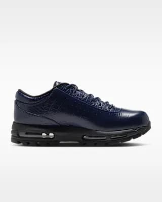 Nike Air Max Goadome Low Men's Shoes Midnight Navy/Midnight Navy/Black [Midnight Navy/Midnight Navy/Black, Full-grain leather upper softens with wear., Max Air unit provides lightw