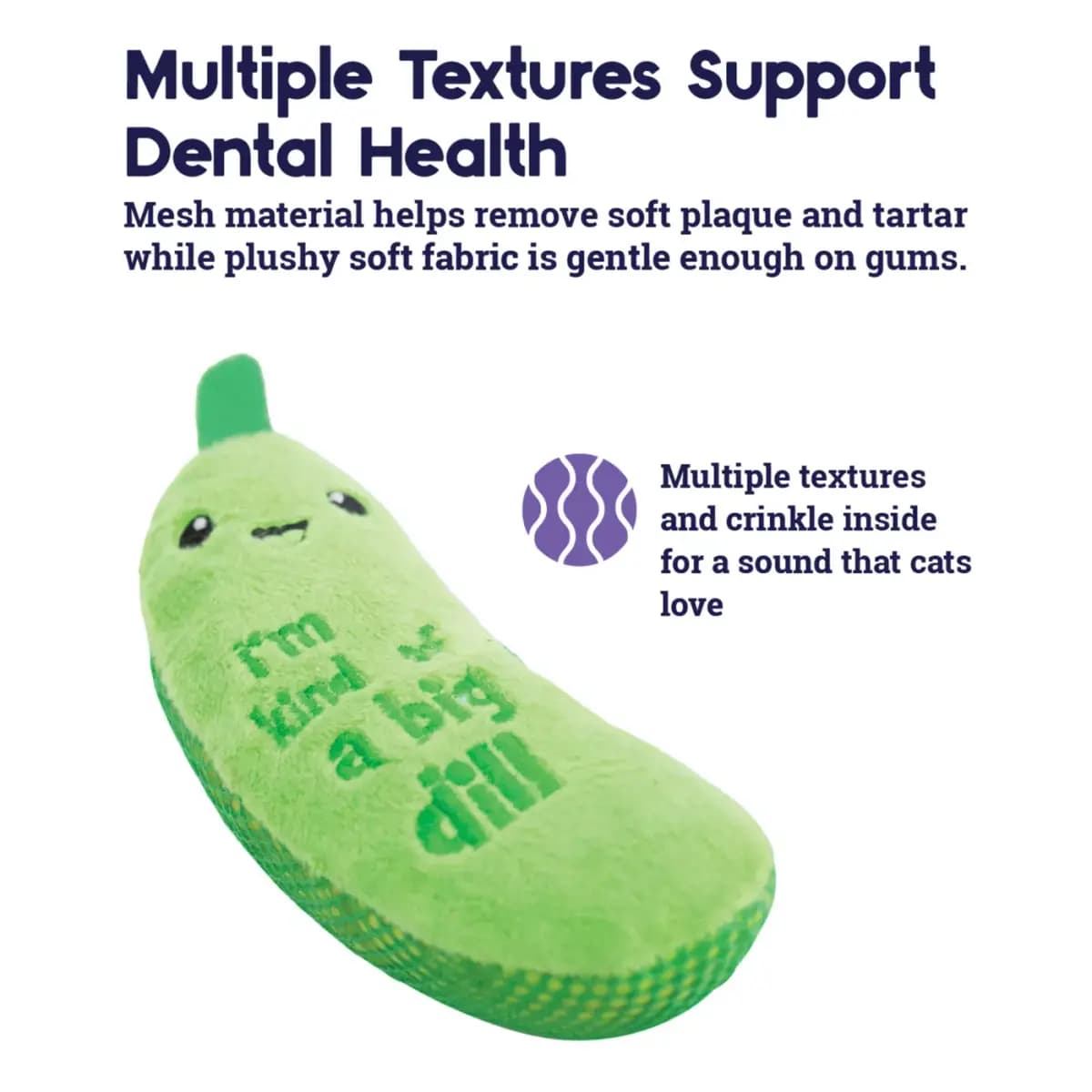 Catstages Catnip Crinkle Pickle Teether Cat Toy [Includes 1 Toy, Intended For Cats, Activity Hunt & Stalk, Swat and Pounce, Dimensions 8.5 in x 3.5 in x 1.2 in]