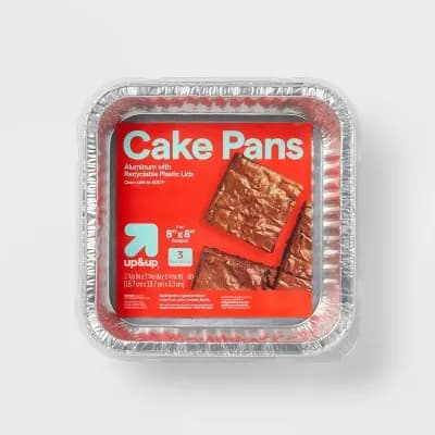 Aluminum Foil Cake Pan with Lids - 3ct - up&up™ [Aluminum, 42 fl oz (US), Rectangle (shape)]