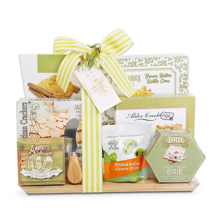 Savory Charcuterie Board Gift Set [13.75x6.5x7, Wood, Contains: Wheat, Milk, Nuts, Peanuts, 734038081273]