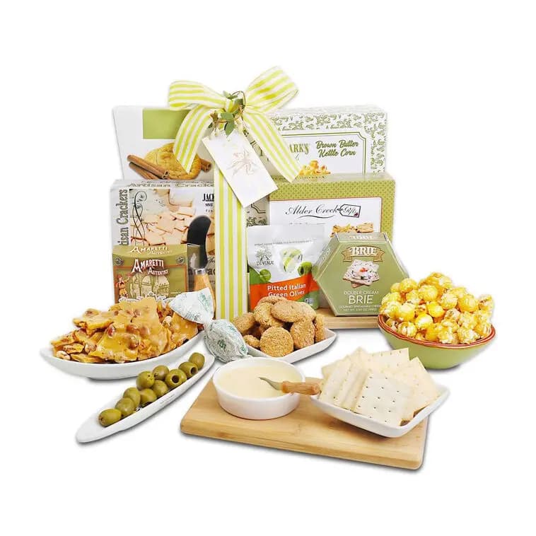 Savory Charcuterie Board Gift Set [13.75x6.5x7, Wood, Contains: Wheat, Milk, Nuts, Peanuts, 734038081273]