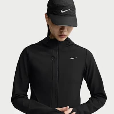 Nike Swift Women's Therma-FIT Repel Running Jacket Black [Black, Slim fit, Two-way zipper]