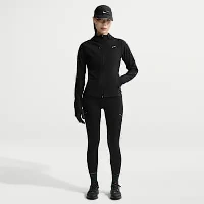 Nike Swift Women's Therma-FIT Repel Running Jacket Black [Black, Slim fit, Two-way zipper]