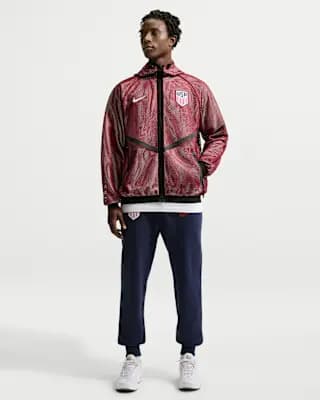 USMNT Men's Nike Dri-FIT Soccer Anthem Jacket Team Red/Sail/Sail [100% polyester, Machine wash, XS-3XL]