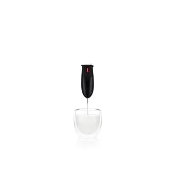 Bodum Schiuma Milk Frother - Black: Handheld Frother Wand for Coffee, Battery-Powered, Stainless Steel & Plastic [2 watts, Battery, 0 Ounces]
