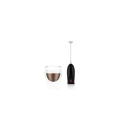Bodum Schiuma Milk Frother - Black: Handheld Frother Wand for Coffee, Battery-Powered, Stainless Steel & Plastic [2 watts, Battery, 0 Ounces]