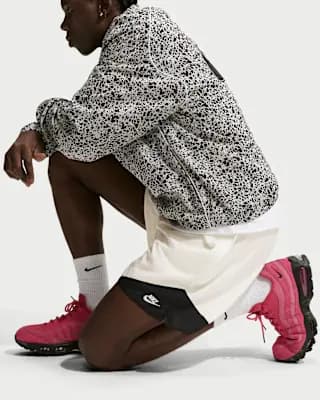 Nike Windrunner Men's Lightweight Woven Shorts Sail/Black/White [Sail/Black/White, Embroidered logo, Hand pockets]
