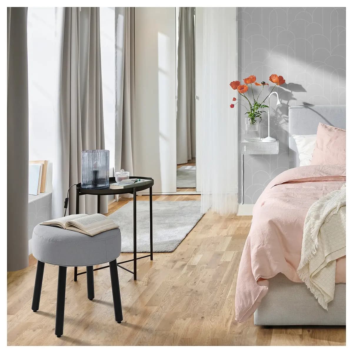 IKEA MÖRTFORS Pouf, Diseröd gray [Width 18 1/2 ", Height 17 3/8 ", Length 18 1/2 "]