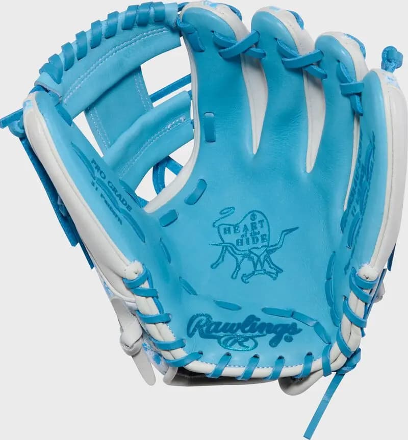 Rawlings Rawlings Heart of the Hide ContoUR Fit 11.5-Inch Infield Glove, Right Hand Throw [R00750129, Conventional, Columbia Blue/White]