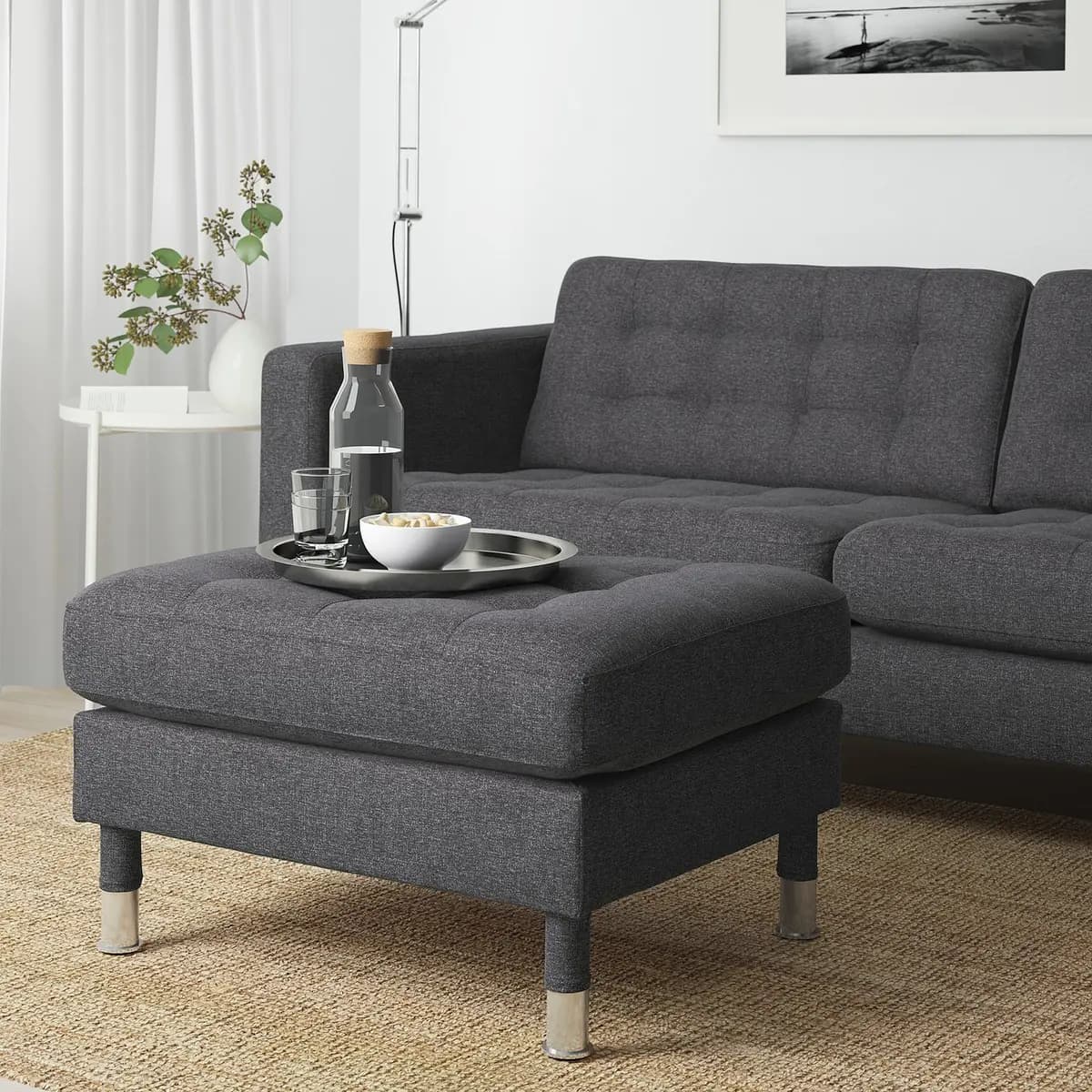 IKEA MORABO Armchair, Gunnared dark gray/metal [Width 35 7/8 ", Depth 36 1/4 ", Height 31 7/8 "]